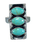 Sterling Silver And Turquoise Jewelry Ring Size 6 FX90394