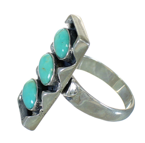 Sterling Silver And Turquoise Jewelry Ring Size 6 FX90394