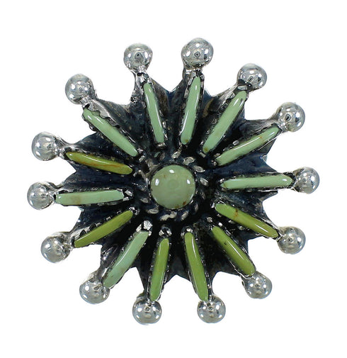 Genuine Sterling Silver Turquoise Needlepoint Jewelry Ring Size 6-1/4 FX90402