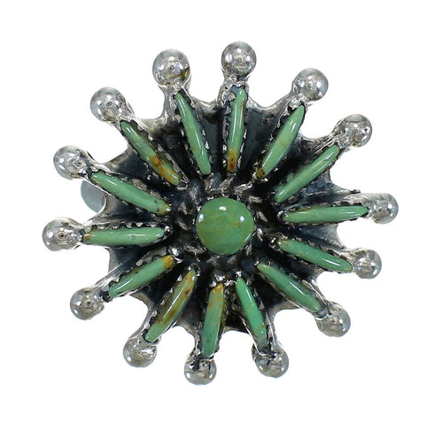 Needlepoint Turquoise Sterling Silver Ring Size 6 FX90407