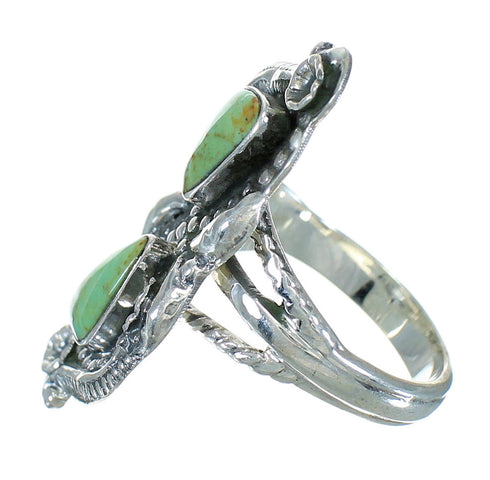 Genuine Sterling Silver Turquoise Ring Size 7 FX90642