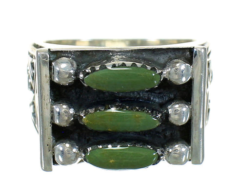 Authentic Sterling Silver Turquoise Needlepoint Water Wave Ring Size 5-1/4 FX90545