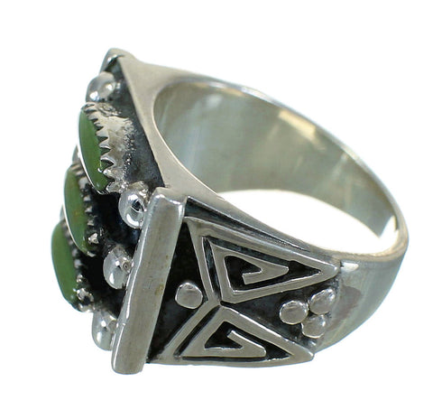 Authentic Sterling Silver Turquoise Needlepoint Water Wave Ring Size 5-1/4 FX90545