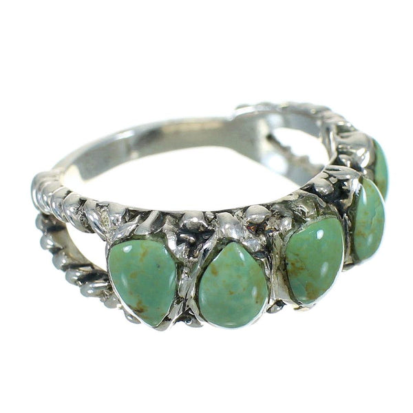 Southwest Sterling Silver Turquoise Ring Size 8 FX90595