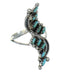 Turquoise Needlepoint Sterling Silver Southwestern Ring Size 8-1/2 AX89242