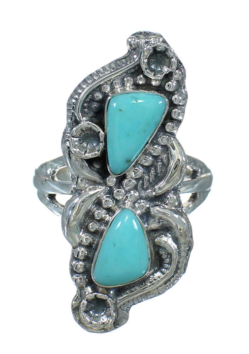 Turquoise Silver Southwest Ring Size 6-1/4 AX89269