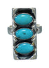 Southwest Authentic Sterling Silver Turquoise Ring Size 6-1/4 AX89275