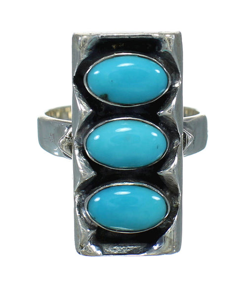 Turquoise Jewelry Genuine Sterling Silver Ring Size 8-1/4 AX89290