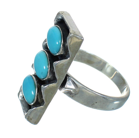 Turquoise Jewelry Genuine Sterling Silver Ring Size 8-1/4 AX89290