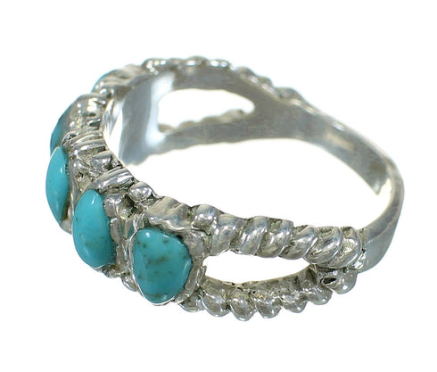 Turquoise Southwest Jewelry Silver Ring Size 8-1/4 AX89320