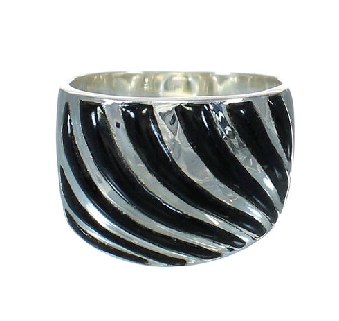 Silver Jet Southwestern Ring Size 8-1/4 YX92314