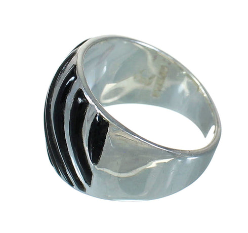 Silver Jet Southwestern Ring Size 8-1/4 YX92314