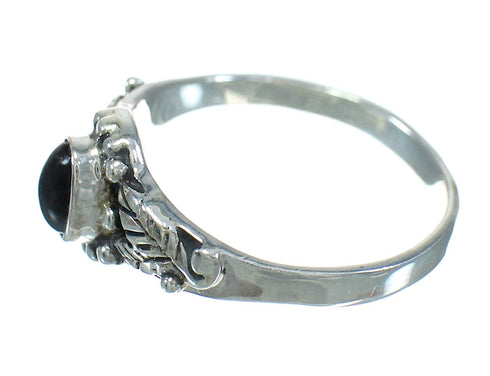 Authentic Sterling Silver And Jet Southwest Ring Size 8-1/2 YX92371