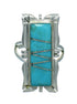 Turquoise Inlay Silver Ring Size 6-1/4 AX92033