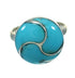 Authentic Sterling Silver Southwest Turquoise Inlay Ring Size 8-1/2 AX92128