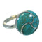 Silver Southwestern Turquoise Ring Size 8-1/4 AX92136