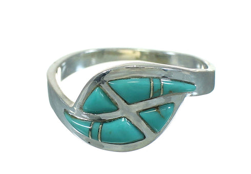 Turquoise Authentic Sterling Silver Ring Size 5-3/4 AX92289