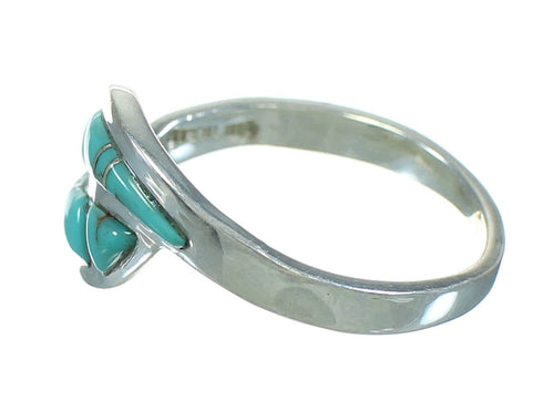 Turquoise Authentic Sterling Silver Ring Size 5-3/4 AX92289
