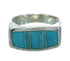 Turquoise Inlay Sterling Silver Ring Size 6-1/2 AX92173