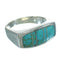 Turquoise Inlay Genuine Sterling Silver Ring Size 6-1/4 AX92174