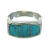 Turquoise Inlay Genuine Sterling Silver Southwestern Ring Size 5-1/2 AX92177