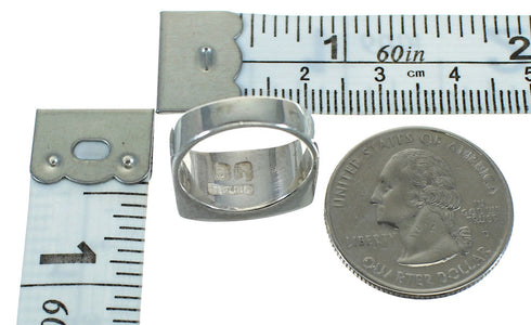 Turquoise Inlay Genuine Sterling Silver Southwestern Ring Size 5-1/2 AX92177