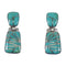 Turquoise Southwest Silver Post Dangle Earrings AX87259