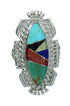 Authentic Sterling Silver Multicolor Inlay Southwest Ring Size 6-1/4 RX86810