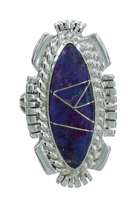 Magenta Turquoise Genuine Sterling Silver Ring Size 7-3/4 RX86824