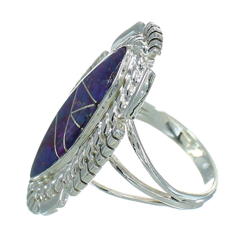 Magenta Turquoise Genuine Sterling Silver Ring Size 7-3/4 RX86824