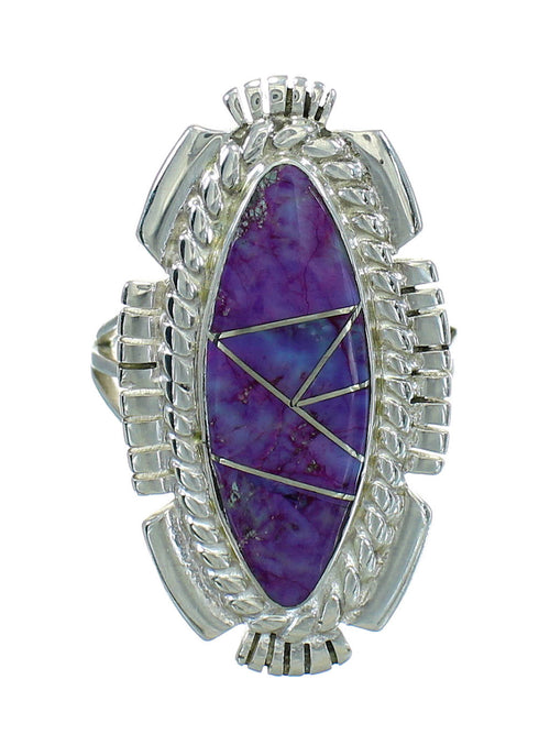 Magenta Turquoise Sterling Silver Jewelry Ring Size 7-3/4 RX86840