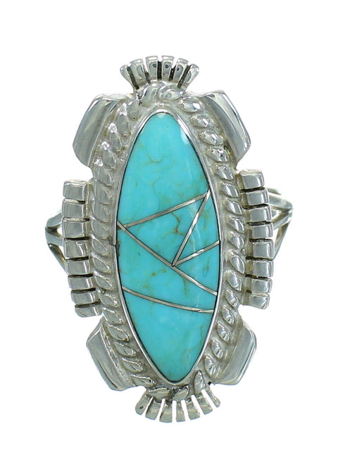 Turquoise And Sterling Silver Jewelry Ring Size 6-1/4 RX86953