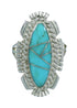 Southwest Turquoise Authentic Sterling Silver Ring Size 4-1/2 RX86983