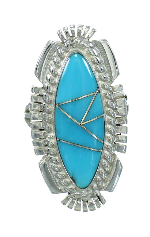 Turquoise Genuine Sterling Silver Ring Size 5-3/4 RX87004