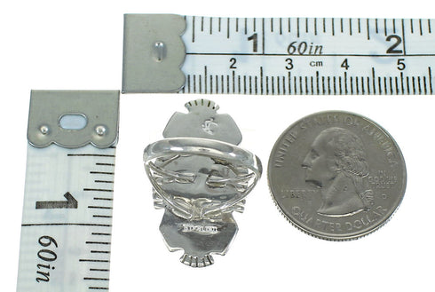 Turquoise Inlay And Sterling Silver Southwest Jewelry Ring Size 5-1/2 RX87066