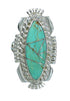 Turquoise Inlay Authentic Sterling Silver Ring Size 6-3/4 RX87104