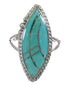 Turquoise Sterling Silver Southwestern Ring Size 8-1/4 AX87981