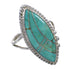 Southwest Turquoise Inlay Genuine Sterling Silver Jewelry Ring Size 7-1/4 AX87986