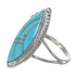 Turquoise Inlay Southwestern Genuine Sterling Silver Jewelry Ring Size 6-3/4 AX87988