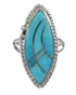 Genuine Sterling Silver Turquoise Inlay Jewelry Ring Size 4-1/2 FX93570