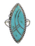 Sterling Silver Turquoise Inlay Jewelry Southwest Ring Size 5-3/4 AX87997