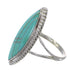 Southwestern Authentic Sterling Silver Jewelry Turquoise Inlay Ring Size 7-1/4 AX88004