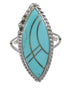 Southwest Silver Turquoise Inlay Ring Size 5-3/4 AX88011