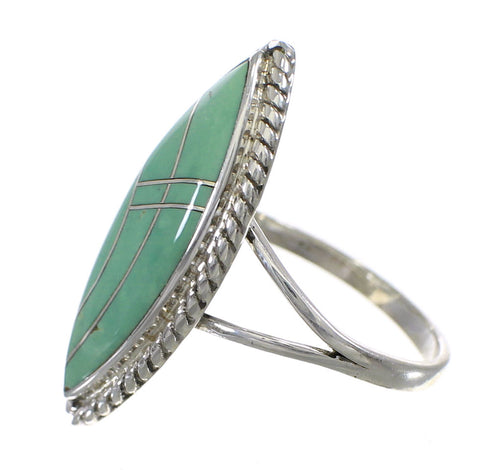 Turquoise Inlay Sterling Silver Southwest Ring Size 4-3/4 AX88615