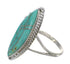 Silver Turquoise Inlay Southwestern Ring Size 7-3/4 AX88619