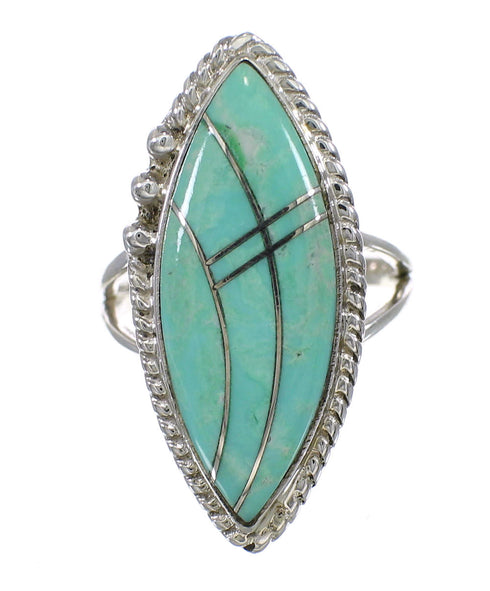Silver Turquoise Ring Size 5-3/4 AX88622