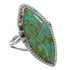 Southwestern Silver Jewelry Turquoise Inlay Ring Size 5-1/2 AX88636