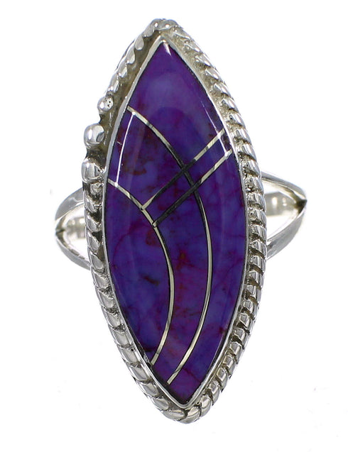 Magenta Turquoise And Authentic Sterling Silver Southwest Ring Size 6-1/4 YX87850