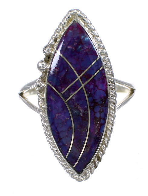 Sterling Silver And Magenta Turquoise Southwestern Ring Size 8-1/2 YX87870