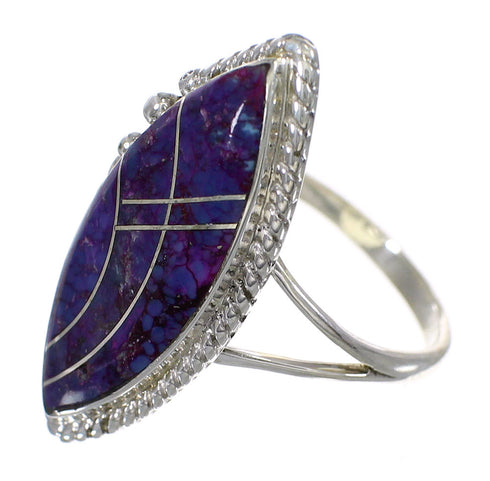 Sterling Silver And Magenta Turquoise Southwestern Ring Size 8-1/2 YX87870
